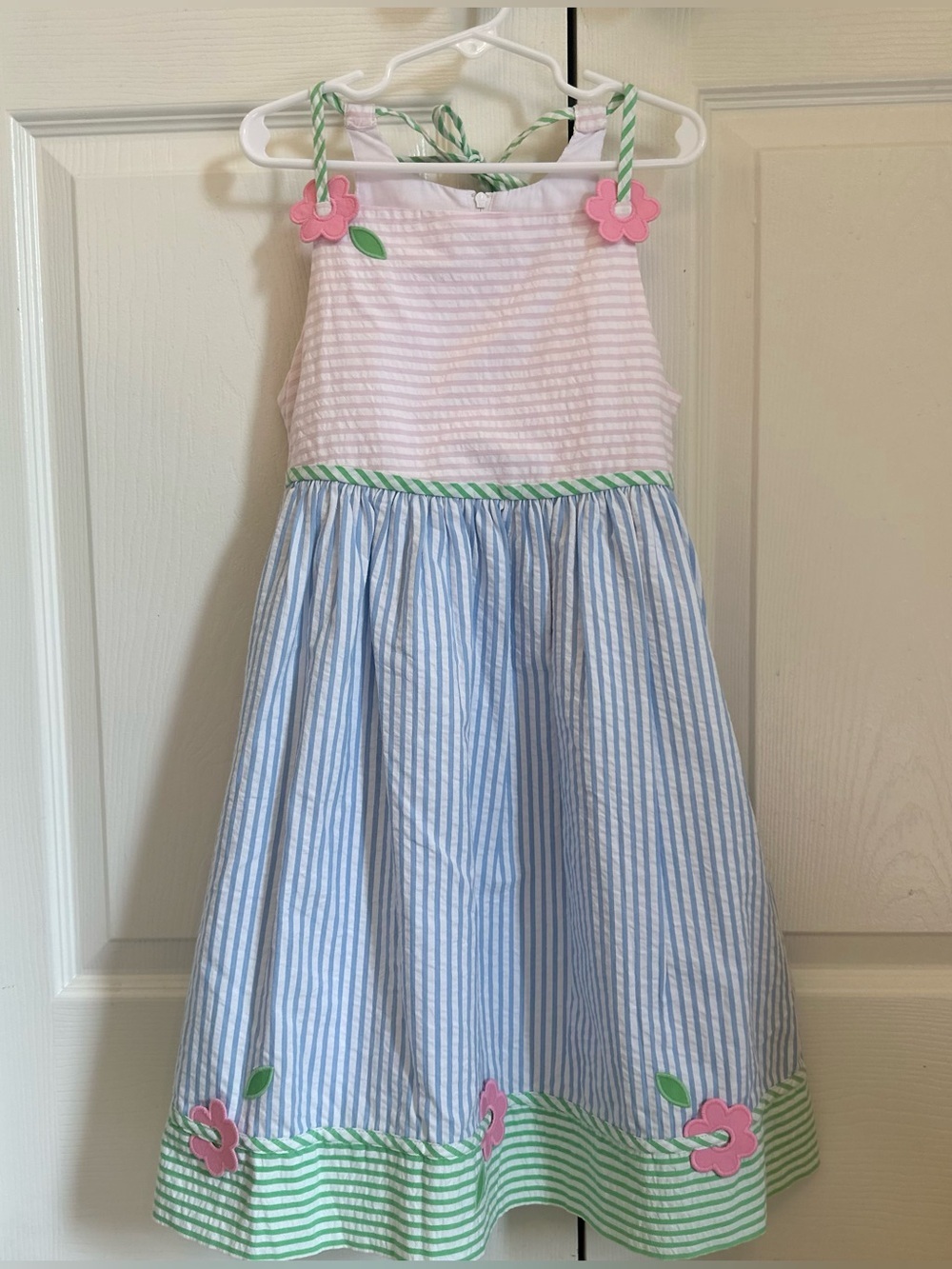 NWT Florence Eiseman Seersucker Dress with flowers size 6x